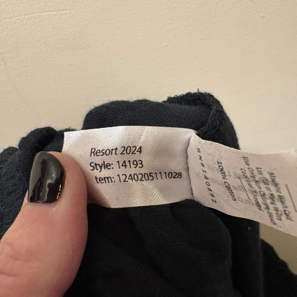NWT Marine layer Corrine wide leg cotton gauze pant black size medium - Picture 10 of 10